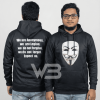Unisex model wearing Black Anonymous Hacker Hoodie for street style look